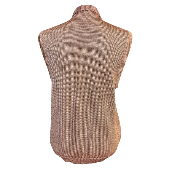 Vintage Vest Women’s Medium Brown Leather Suede V-Neck 3 Button Eclectic Fall - Picture 5 of 7